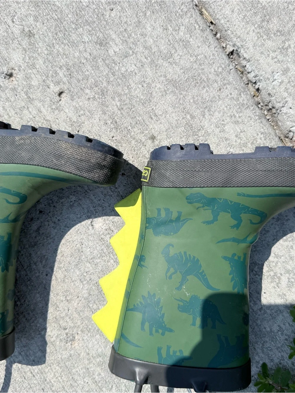 Carter's Green Dino-Print Hooded Raincoat  & size 5 toddler boots